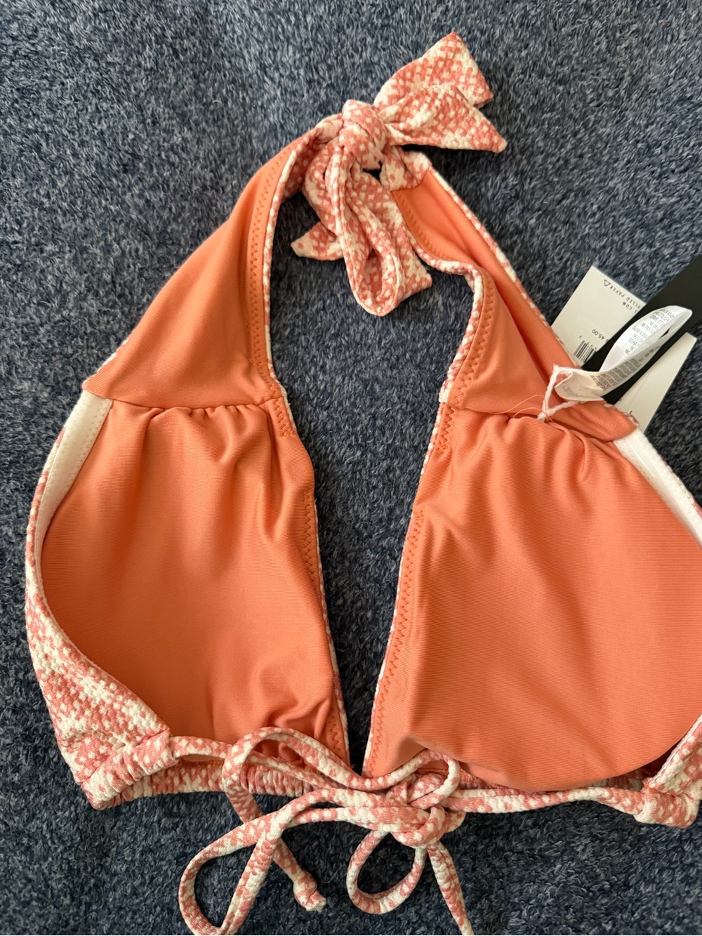 O'Neill Coral and White Halter Bikini Top - Picture 4 of 6